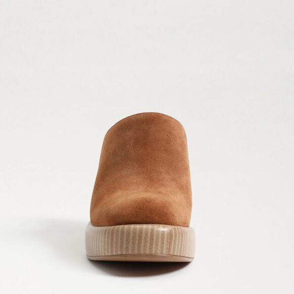 NEW SAM EDELMAN Suede Shiloh Heel Mules brown for women - Picture 3 of 11